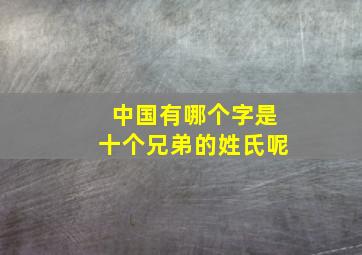 中国有哪个字是十个兄弟的姓氏呢