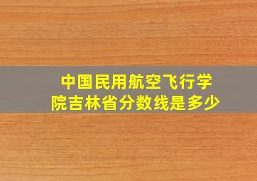 中国民用航空飞行学院吉林省分数线是多少