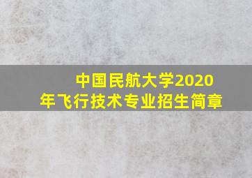 中国民航大学2020年飞行技术专业招生简章