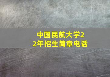 中国民航大学22年招生简章电话