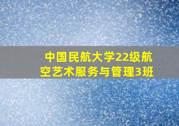 中国民航大学22级航空艺术服务与管理3班