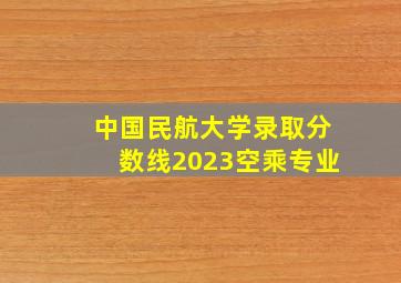 中国民航大学录取分数线2023空乘专业