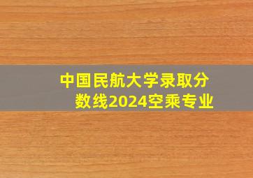 中国民航大学录取分数线2024空乘专业