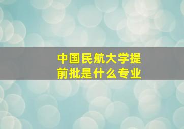 中国民航大学提前批是什么专业