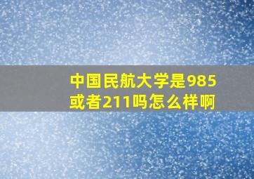 中国民航大学是985或者211吗怎么样啊