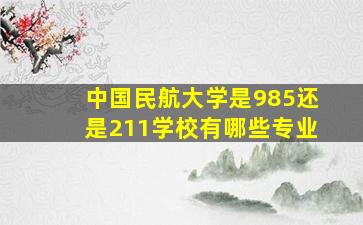 中国民航大学是985还是211学校有哪些专业