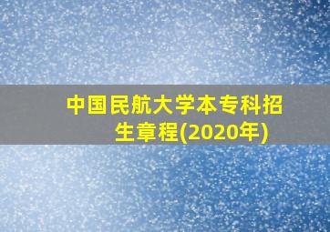 中国民航大学本专科招生章程(2020年)