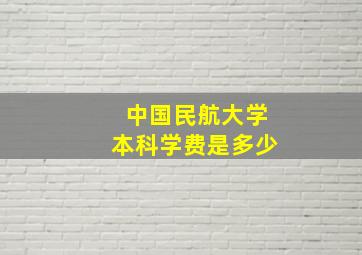 中国民航大学本科学费是多少