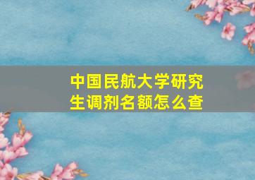 中国民航大学研究生调剂名额怎么查