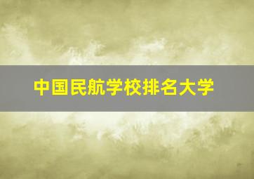 中国民航学校排名大学