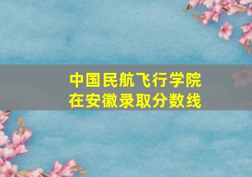 中国民航飞行学院在安徽录取分数线