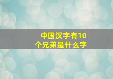 中国汉字有10个兄弟是什么字