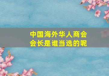 中国海外华人商会会长是谁当选的呢