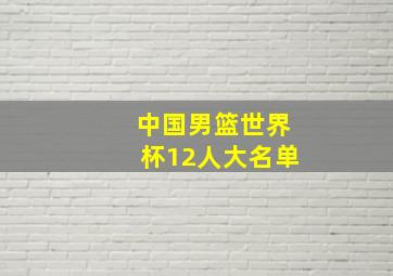 中国男篮世界杯12人大名单