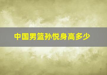 中国男篮孙悦身高多少