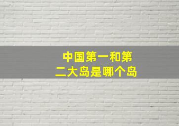 中国第一和第二大岛是哪个岛