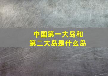 中国第一大岛和第二大岛是什么岛