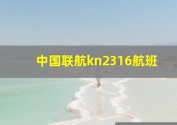 中国联航kn2316航班