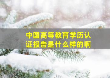 中国高等教育学历认证报告是什么样的啊