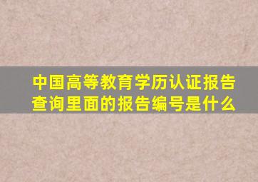 中国高等教育学历认证报告查询里面的报告编号是什么