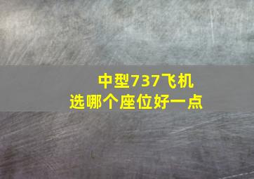 中型737飞机选哪个座位好一点