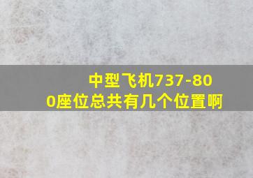 中型飞机737-800座位总共有几个位置啊