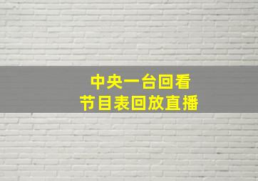 中央一台回看节目表回放直播