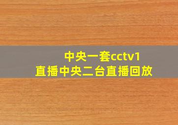 中央一套cctv1直播中央二台直播回放