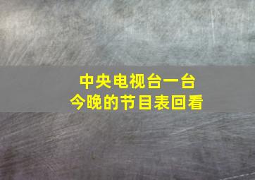 中央电视台一台今晚的节目表回看