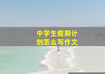 中学生假期计划怎么写作文