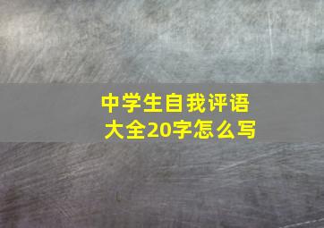 中学生自我评语大全20字怎么写