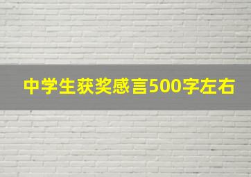 中学生获奖感言500字左右