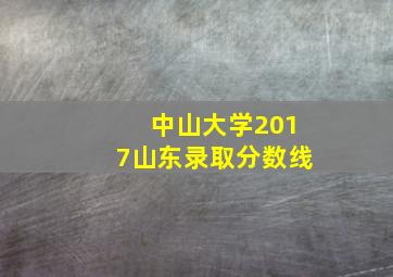 中山大学2017山东录取分数线