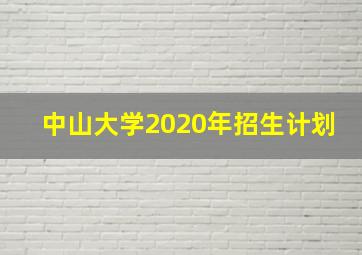 中山大学2020年招生计划