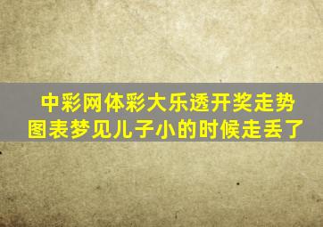 中彩网体彩大乐透开奖走势图表梦见儿子小的时候走丢了