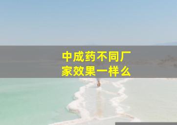 中成药不同厂家效果一样么