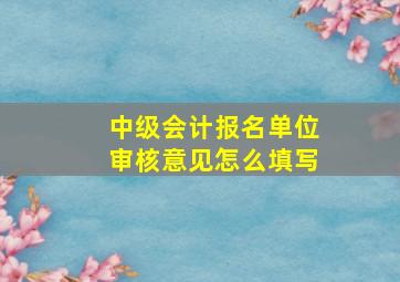 中级会计报名单位审核意见怎么填写