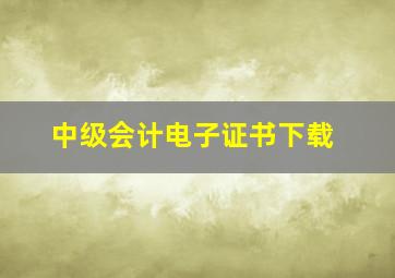 中级会计电子证书下载