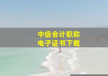 中级会计职称电子证书下载