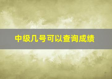 中级几号可以查询成绩