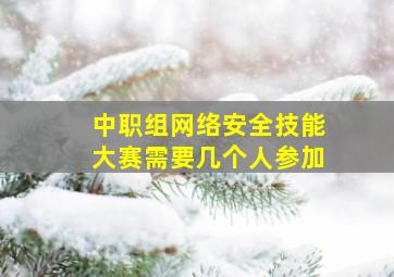 中职组网络安全技能大赛需要几个人参加