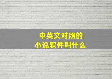 中英文对照的小说软件叫什么