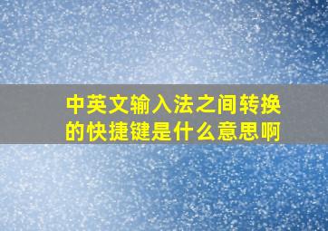 中英文输入法之间转换的快捷键是什么意思啊