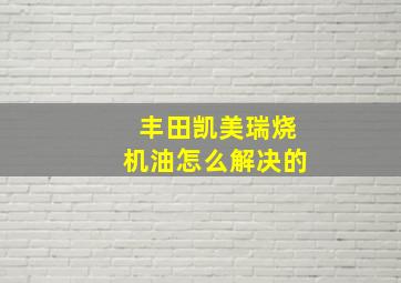 丰田凯美瑞烧机油怎么解决的