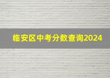 临安区中考分数查询2024