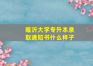 临沂大学专升本录取通知书什么样子