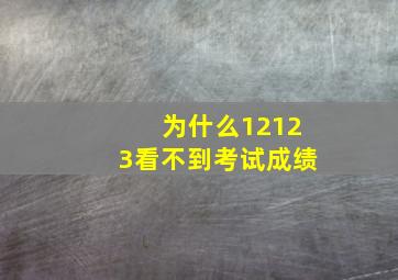 为什么12123看不到考试成绩