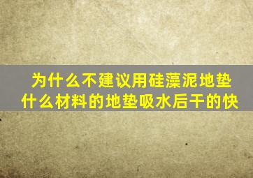 为什么不建议用硅藻泥地垫什么材料的地垫吸水后干的快