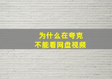 为什么在夸克不能看网盘视频