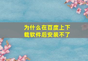 为什么在百度上下载软件后安装不了